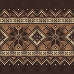 Traditional Fair Isle Pattern. Seamless Knitting Ornament