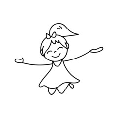 hand drawing cartoon character happy kids