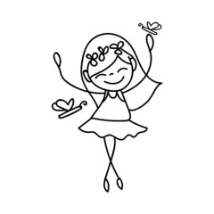hand drawing cartoon character happy kids