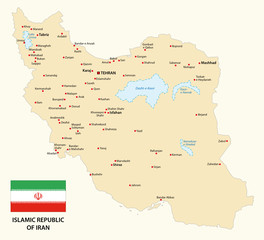 iran map with flag