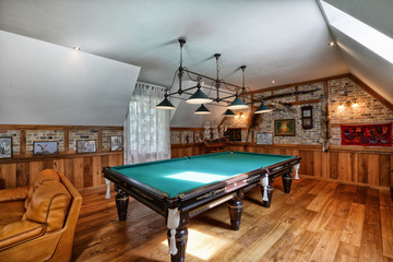 interior of the billiard room