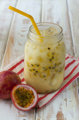 passion fruit fresh juice mix with milk (Khmer style)