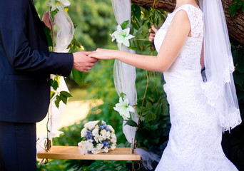 wedding couple and rings