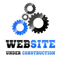 Niebieska ikona witryny www w przebudowie - obrazy, fototapety, plakaty