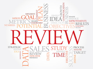 Review word cloud, business concept