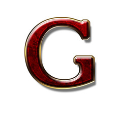 Letter G - precious stone is red
