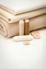 Brown sewing accessories