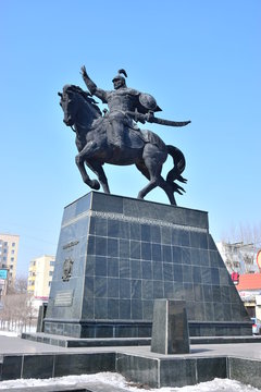 Monument to the 18th-century war hero BOGENBAY BATYR in Astana
