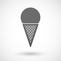 Grey cone ice cream icon