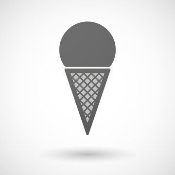 Grey cone ice cream icon