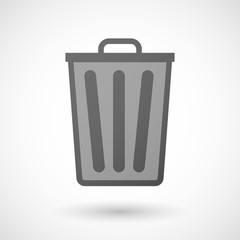 Grey trash can icon