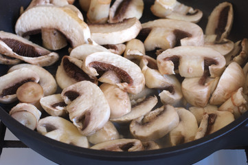 Frying mushrooms