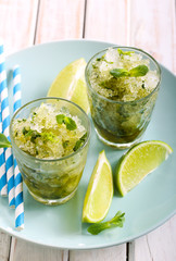 Lime and mint granita
