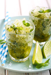 Lime and mint granita