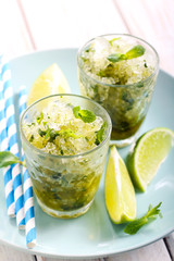 Lime and mint granita