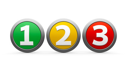 Icons numbers 1 2 3