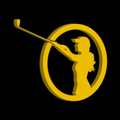 Vector silhouettes of golf.