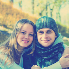 Happy couple outdoors