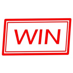 Obraz premium Win red stamp text on white