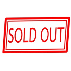 SOLD OUT red stamp text on white