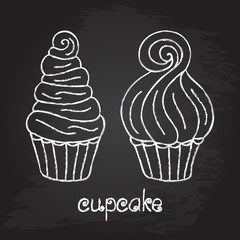 Cupcake. Chalk design.