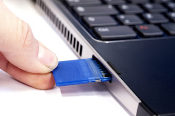 inserting SD card