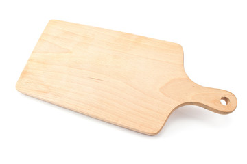 Wooden chopping board isolated on white