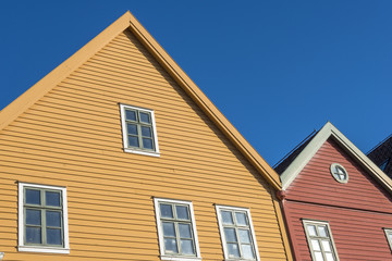 Historic buildings of Bryggen in the City of Bergen, Norway