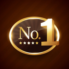 number one brand golden label vector design