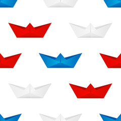 Seamless pattern with paper boats