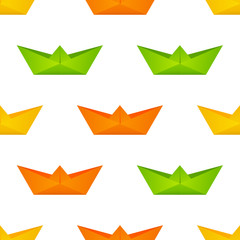 Seamless pattern with paper boats