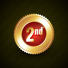 second number vector golden badge design