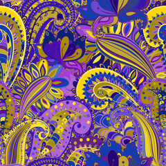 Floral motif ethnic seamless background.