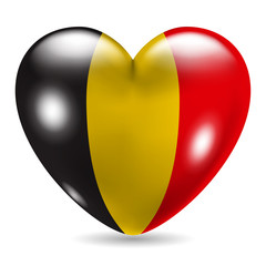 Heart shaped icon with flag of Belgium
