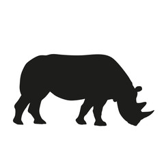 Obraz na płótnie Canvas Rhinoceros. Vector silhouette