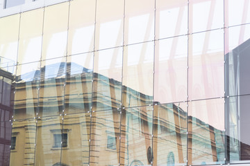 Fototapeta na wymiar glass wall of office building