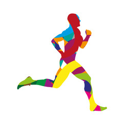 Fototapeta na wymiar Abstract colorful runner