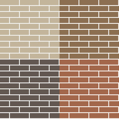 Set smooth brick wall. Endless texture