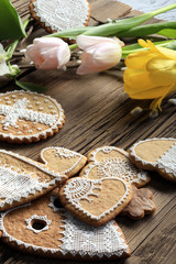 gingerbread heart-shaped