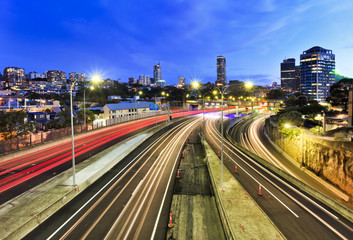 Fototapeta na wymiar Sydney motorway lights domain