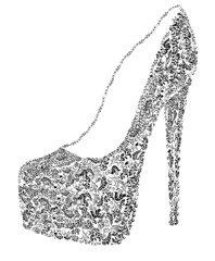 Obraz premium ornate black high shoe