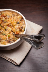 Potatoes with mushrooms