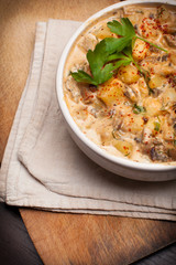 Potatoes with mushrooms