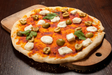 Pizza with mozzarella