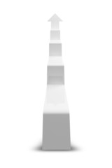 Broken 3d trend line with arrow on end going up © evannovostro