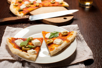 Pizza with mozzarella