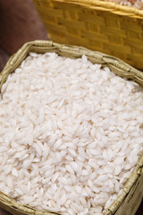 rice in baskets