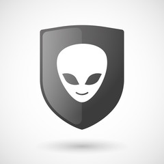 Shield icon with an alien face