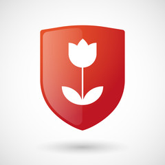Shield icon with a tulip