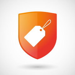 Shield icon with a shopping label
